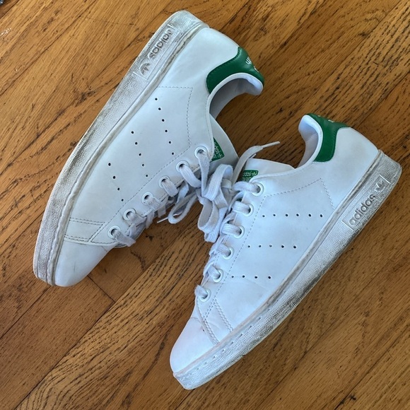 Adidas Stan Smith Primegreen White and Green Sneakers Size 5.5 - Picture 3 of 11